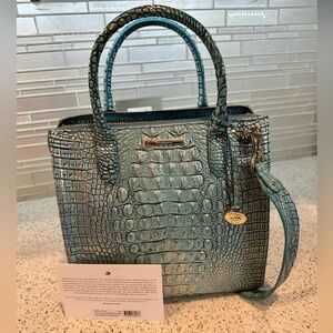 NWT Brahmin Caroline Arctic Blue Melbourne Genuine Leather Bag